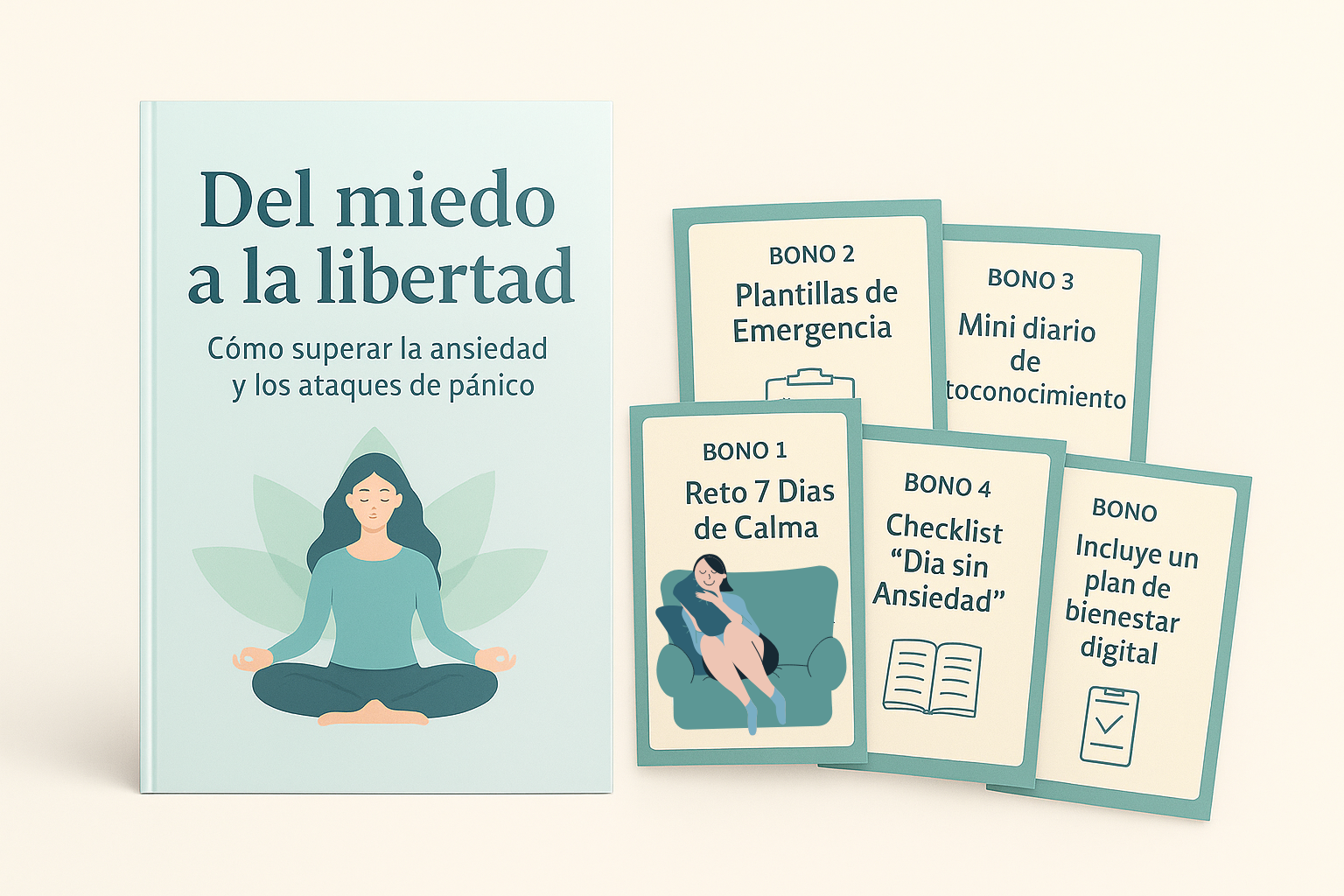 KIT ANTIANSIEDAD: Transforma tu Ansiedad en Libertad con el E-book + 5 Bonos Exclusivos